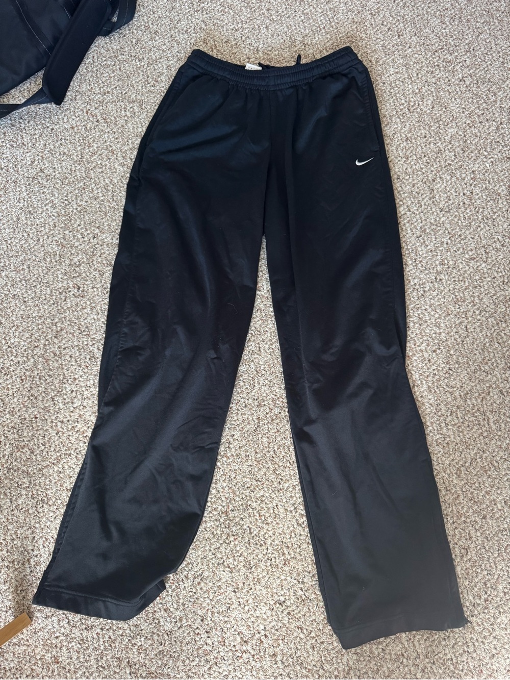 Nike Black Track Pants with White Swoosh